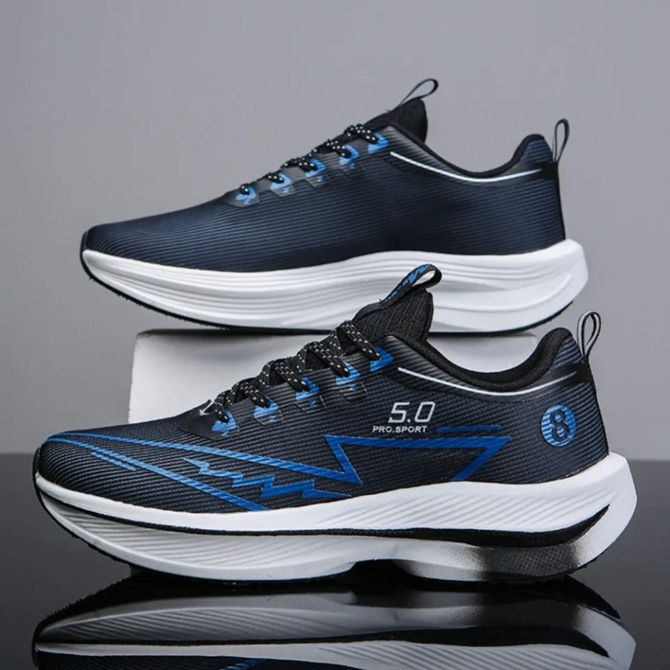 Men's Carbon Plate Running Shoes Soft Cushion Shock Absorbing Sports Shoes Unisex Sneakers Light Anti-Slip Training Shoes