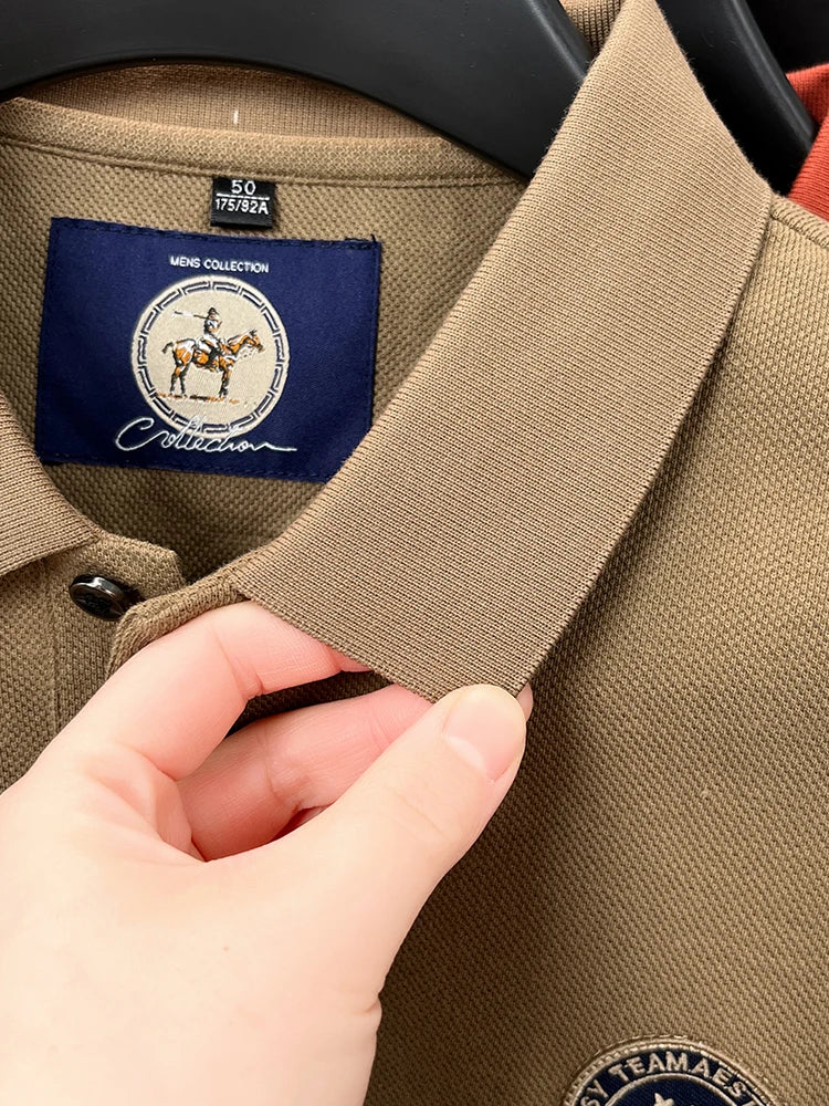 Luxury brand men's polo shirt short sleeve high-end fashion Paul embroidery lapel T-shirt 2025summer breathable casual golf top
